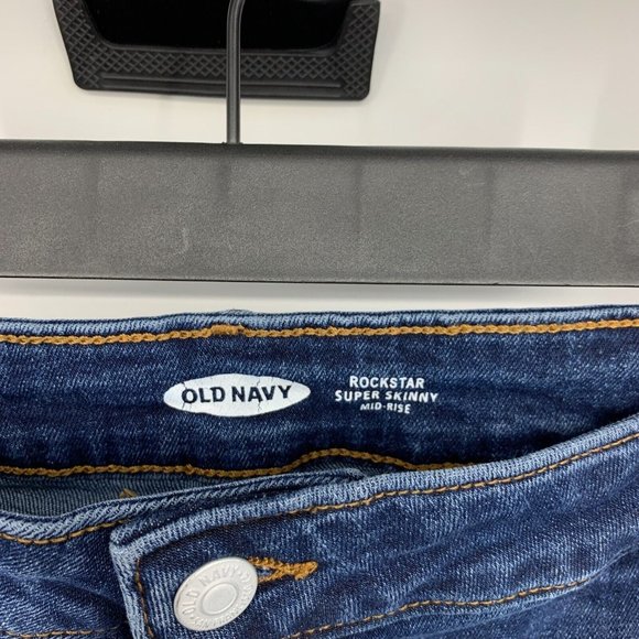 Old Navy Jeans Rockstar Super Skinny Mid Rise Blue Distress - Picture 5 of 10